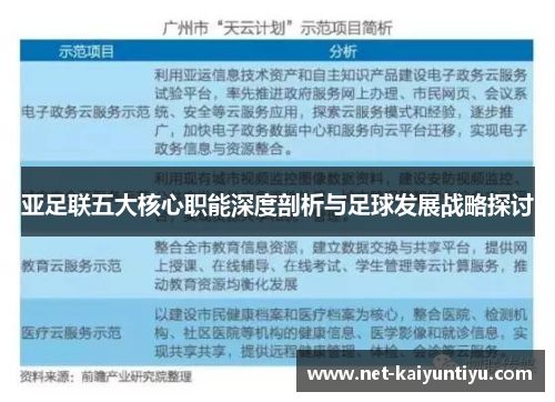 亚足联五大核心职能深度剖析与足球发展战略探讨 亚足联五大核心职能深度剖析与足球发展战略探讨